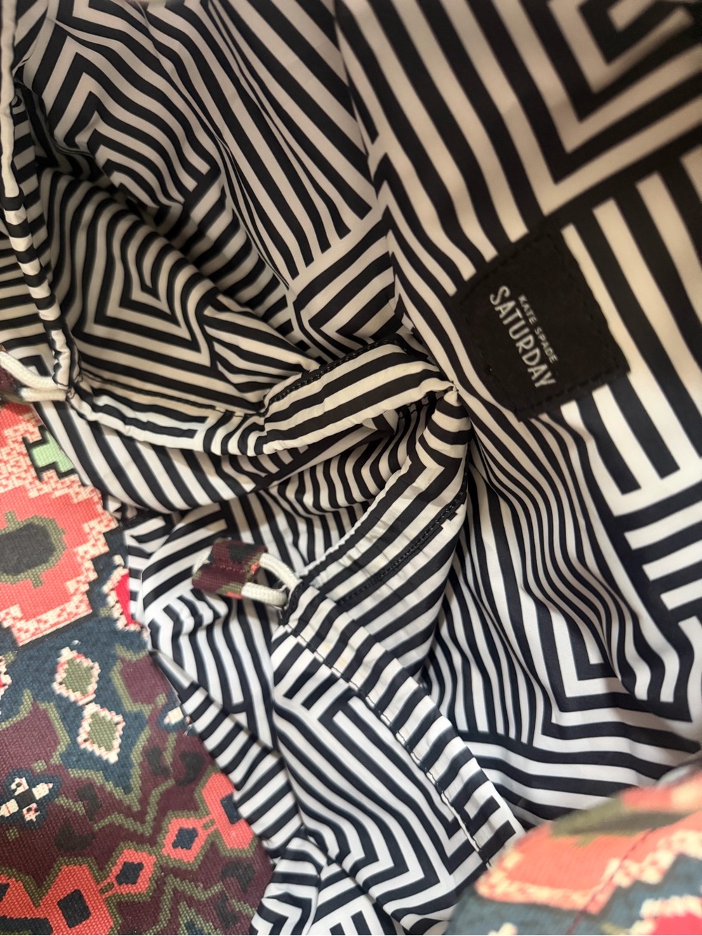 👜 Kate Spade New York Southwestern Aztec Print Weekender Duffel Travel Bag - Picture 5 of 7